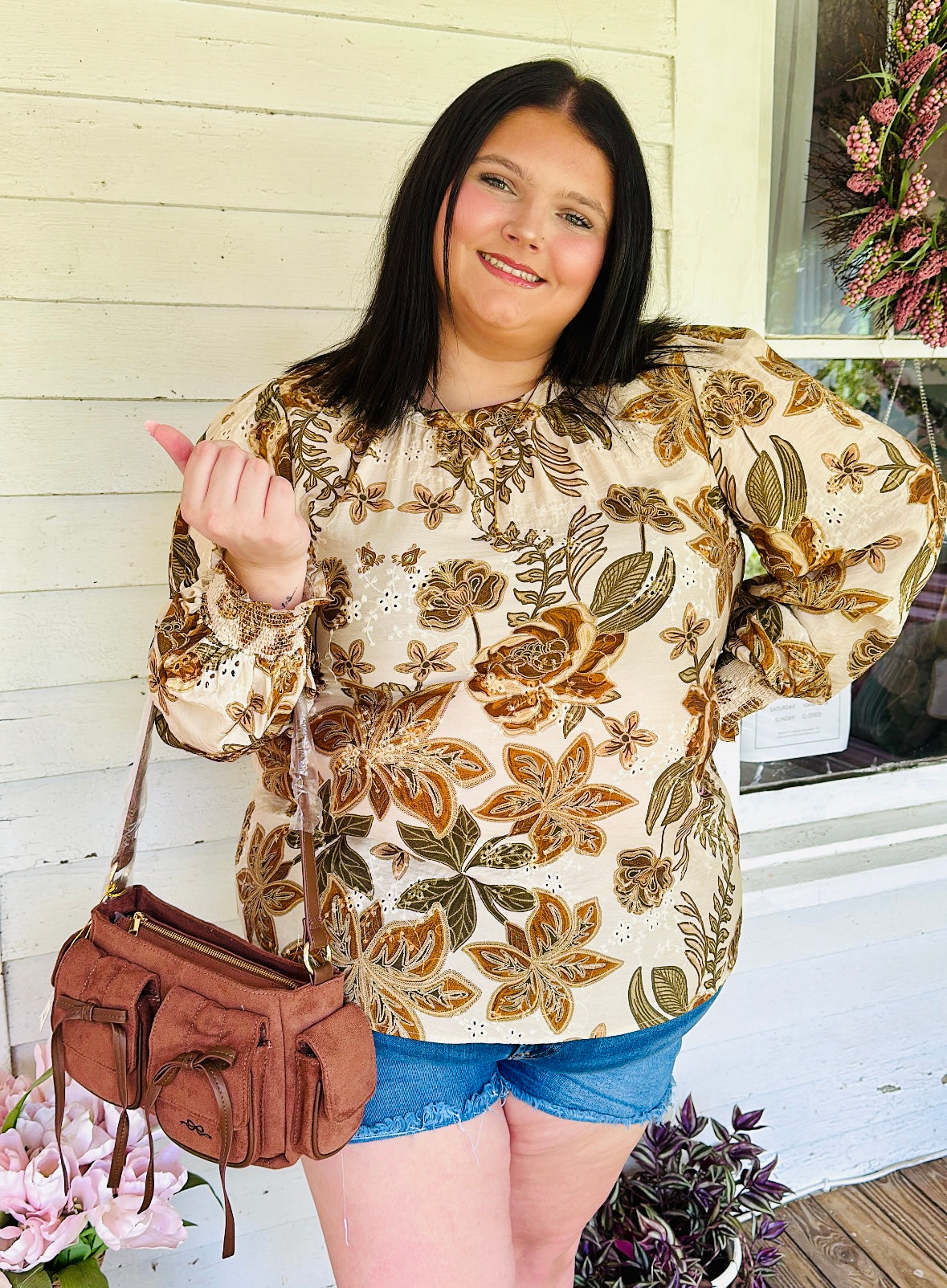 PLUS-Golden Garden Blouse