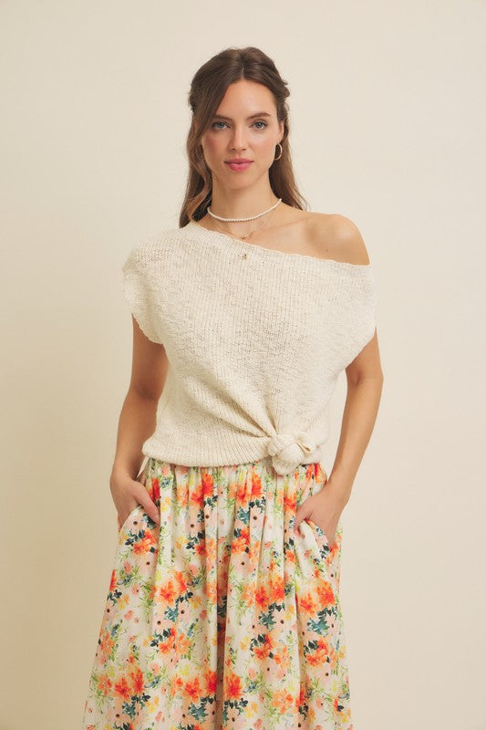 One Shoulder Sweater Top
