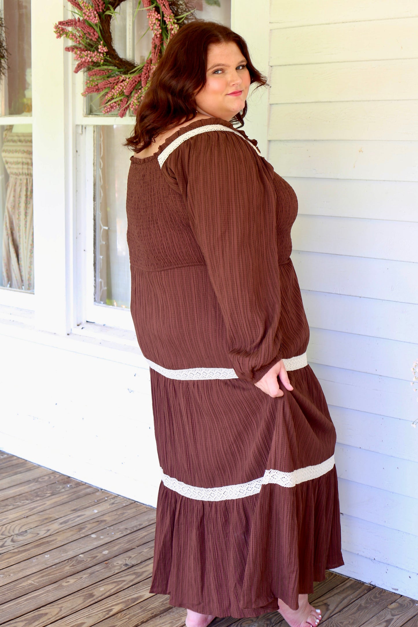 PLUS- Melanie Smocked Dress