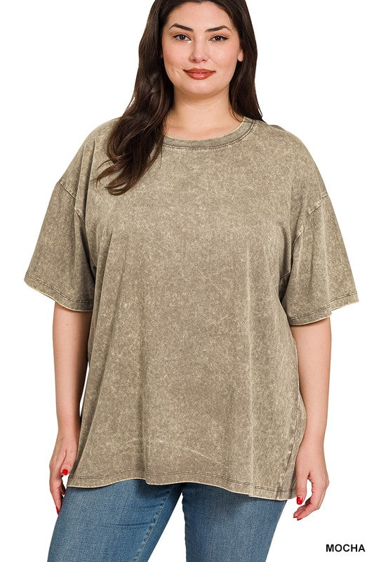 PLUS-Washed Short Sleeve
