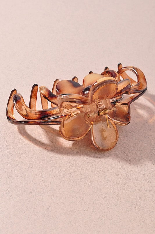 Tortoise Shell Flower Claw Clip