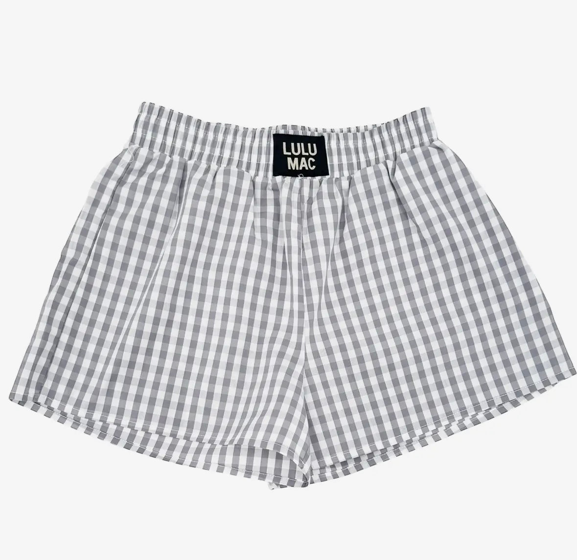 Lulu Mac Grey Gingham Boxer Shorts
