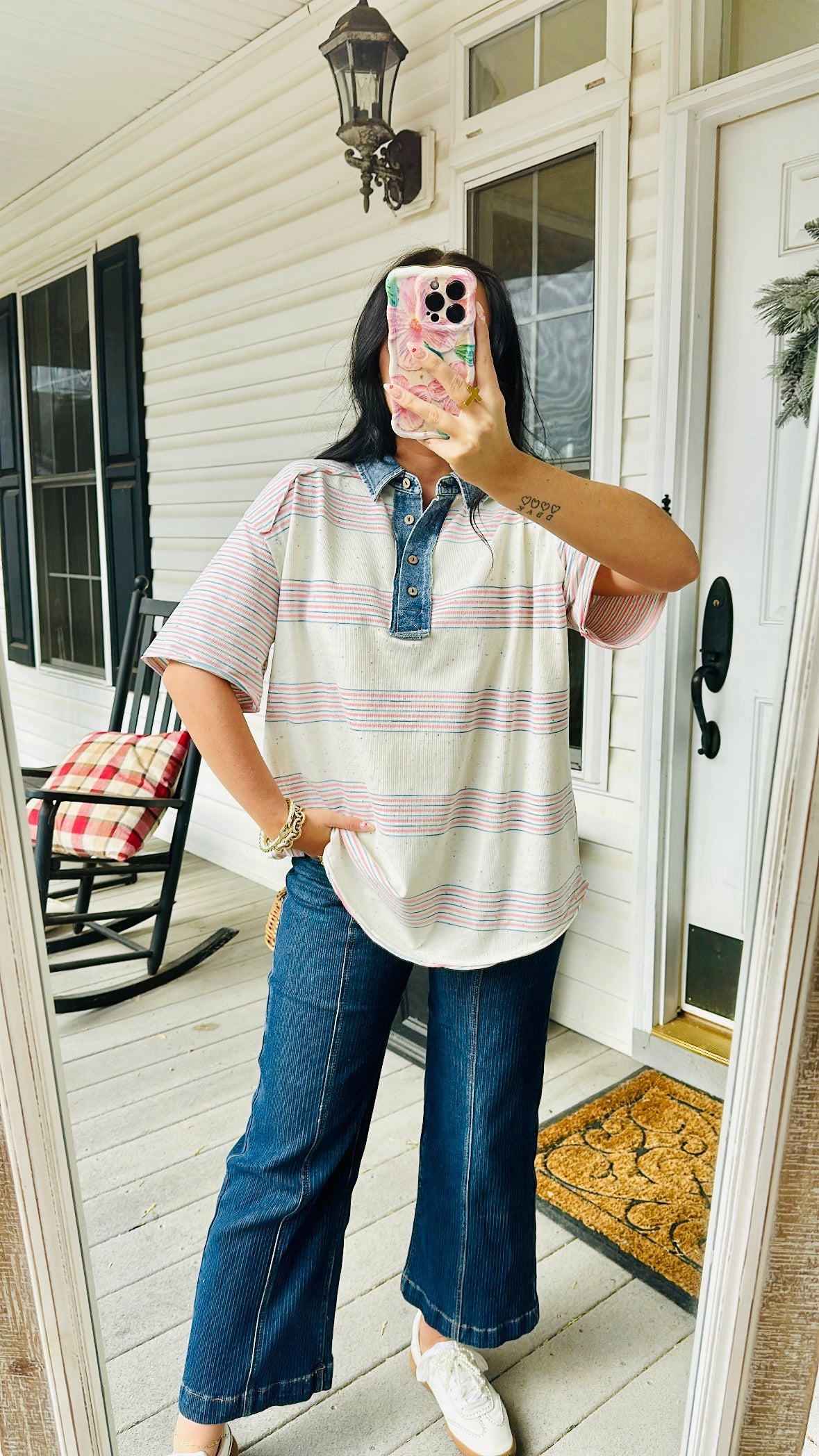 Bluebell Stripe Button-Up