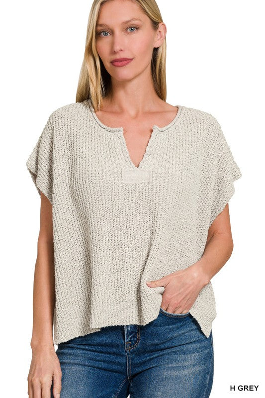Split Neck Pullover