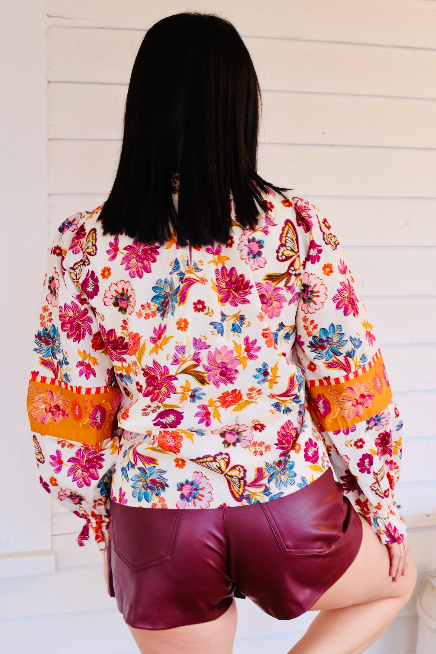 Exclusive Floral Border Print Top