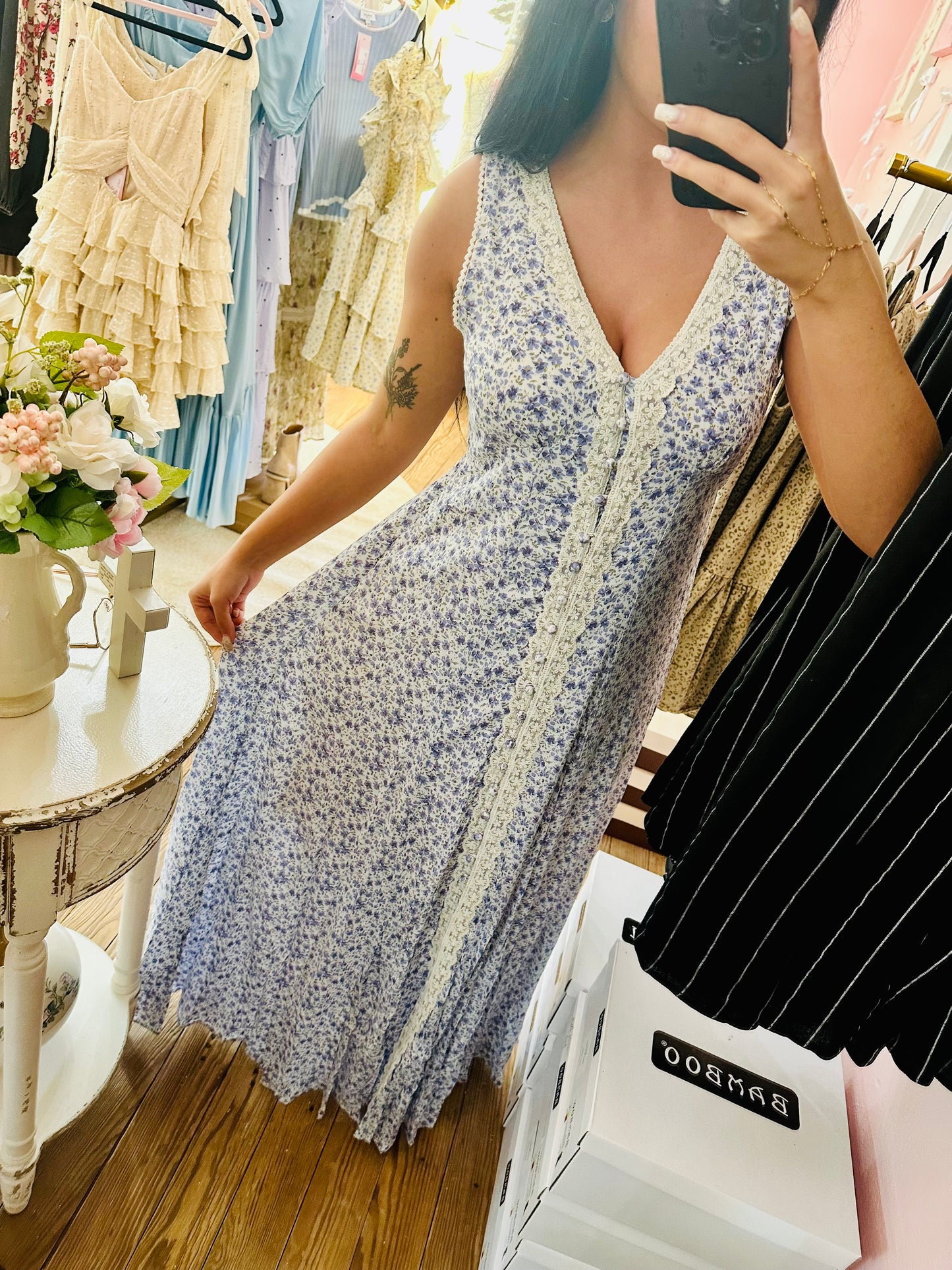 Indigo Floral Maxi Dress