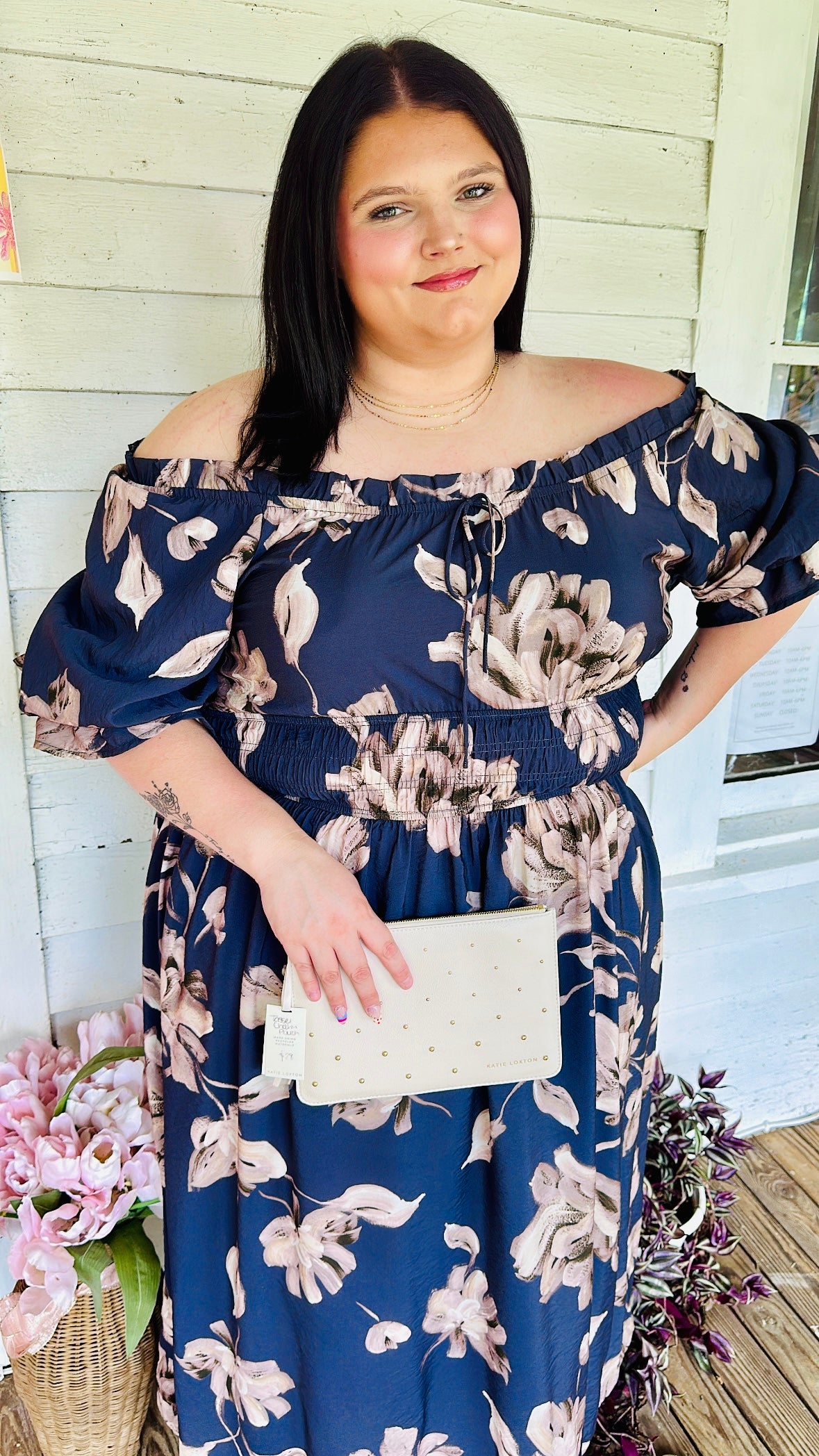 PLUS- Midnight Garden Maxi Dress