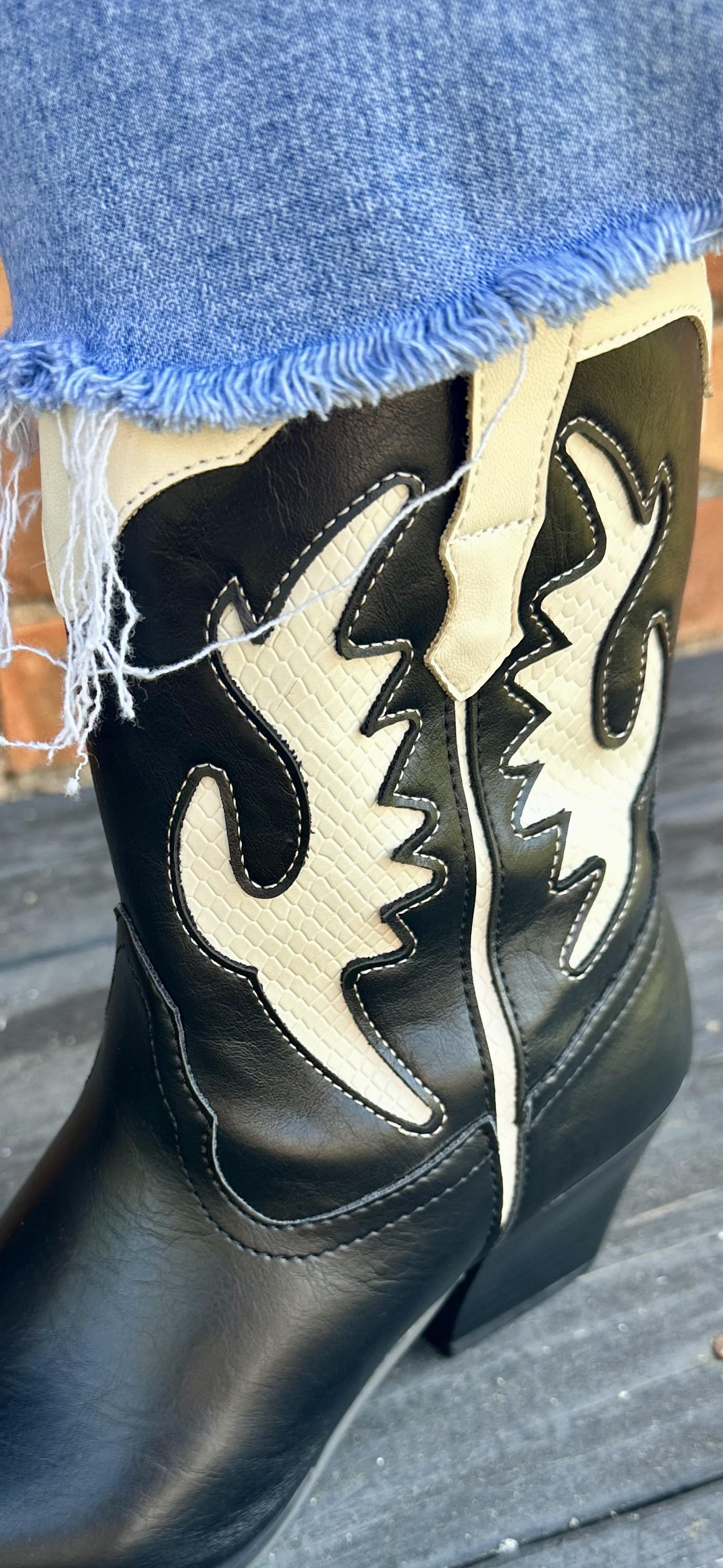 Layered Panel Cowboy Boots