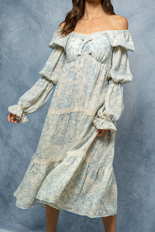 Boho Off-Shoulder Maxi Dress