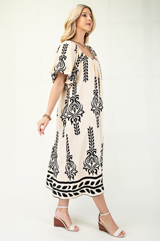 Printed Midi Dress