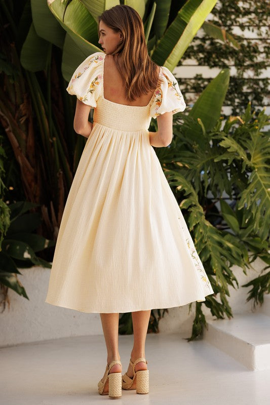 Floral Vine Midi Dress