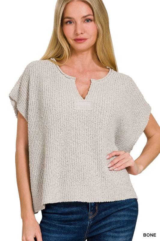 Split Neck Pullover