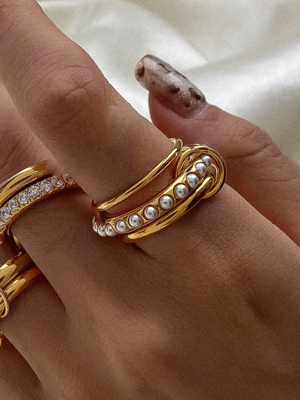Multi Stack Pearl Ring