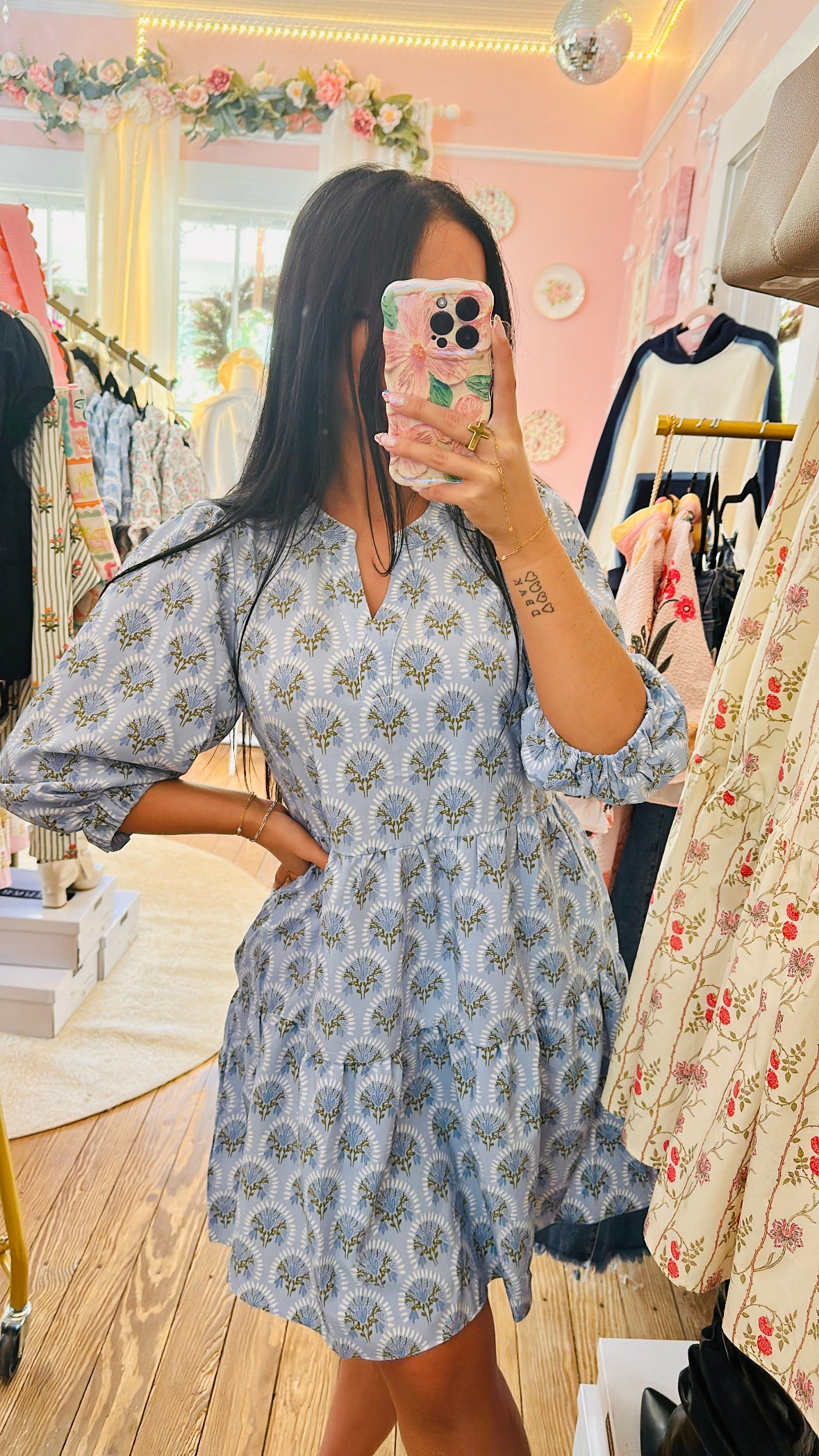Mary Square Cooper Botanical Bloom Dress
