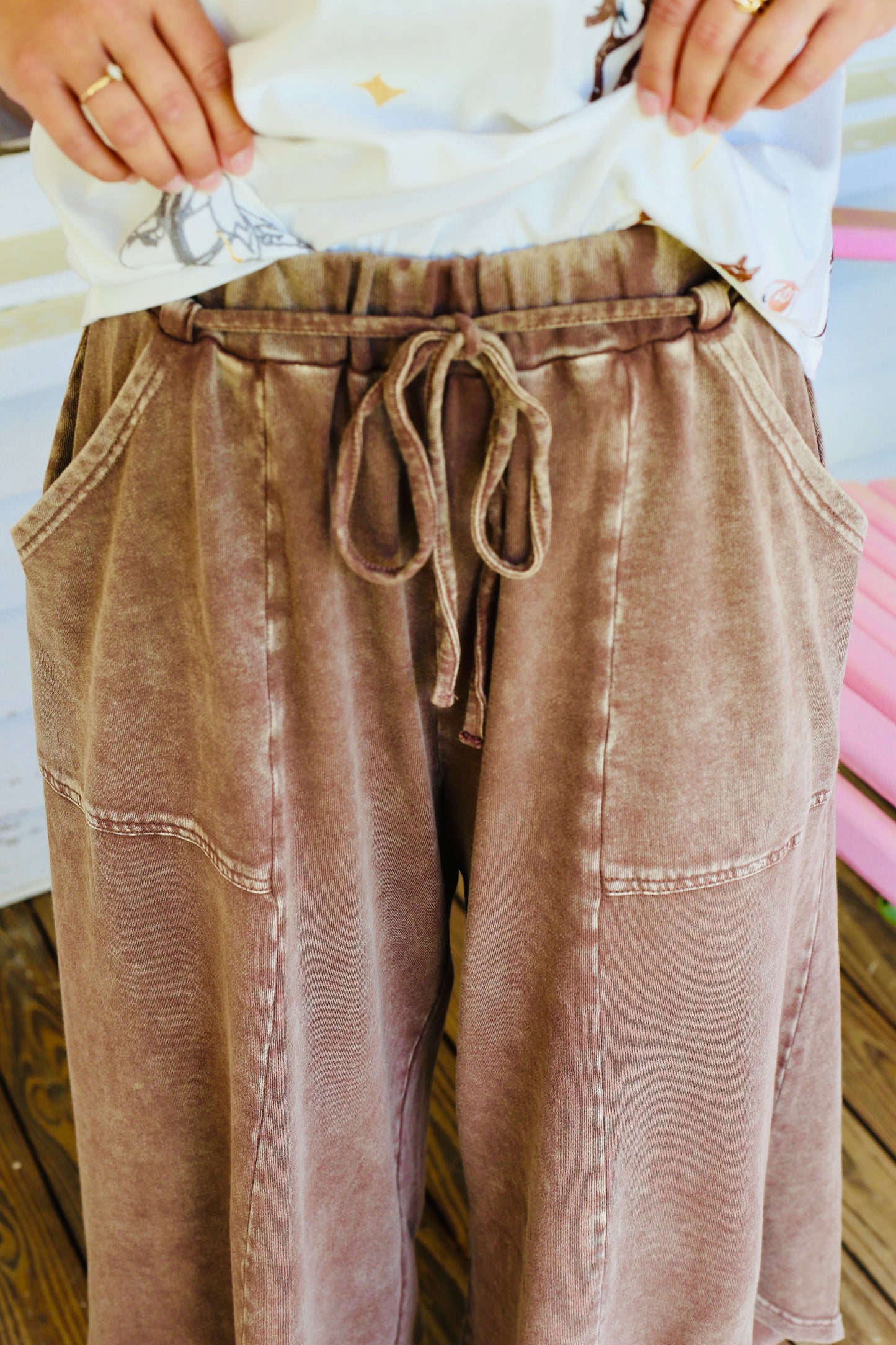 Cropped Brown Lounge Pants