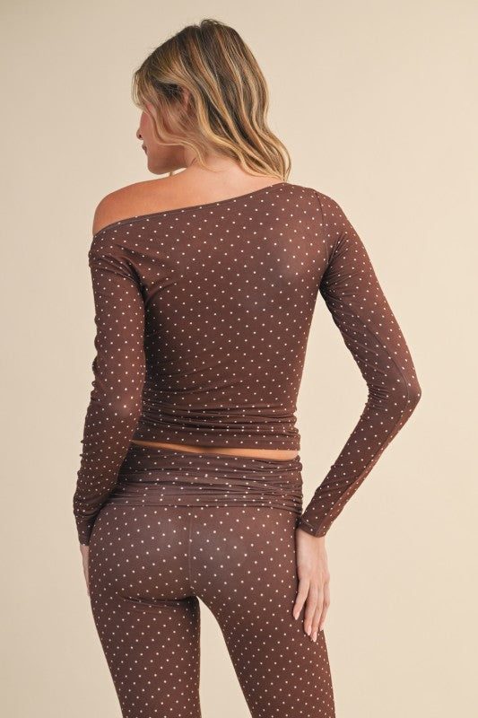 Polka Dot Off Shoulder Top