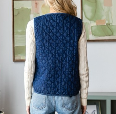 Denim Bow Vest