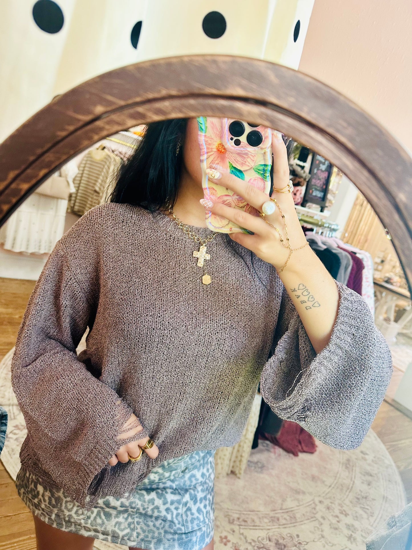 Distressed Knitted Sweater