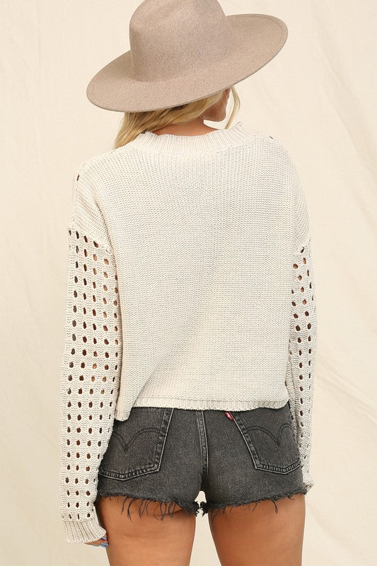Dotted Openwork Sweater
