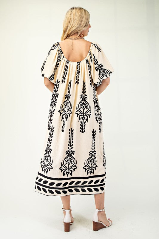 Printed Midi Dress