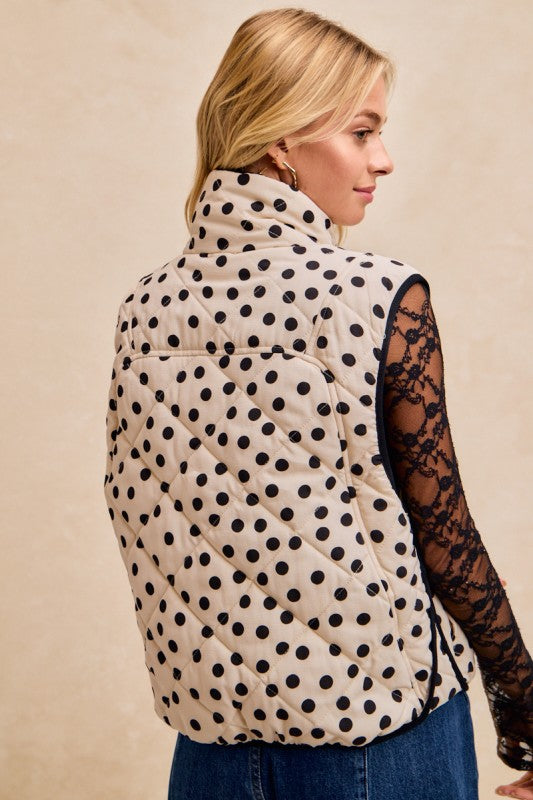Polka Dot Quilted Vest