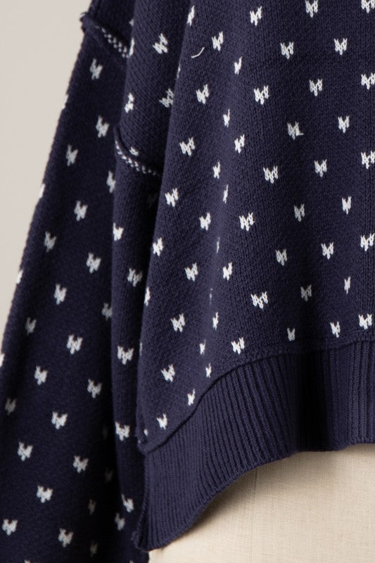 Navy & Bows Sweater