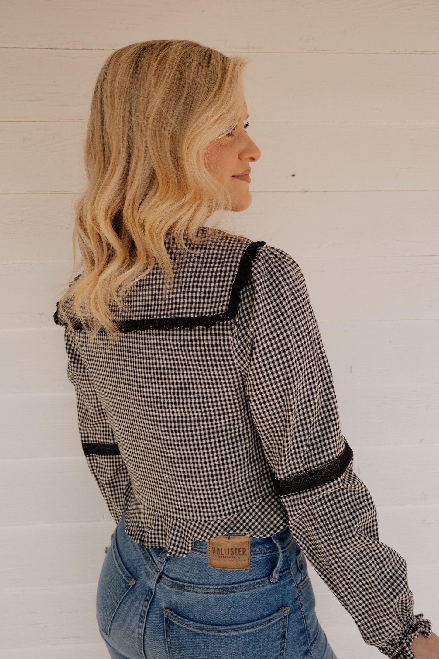B&W Plaid Top