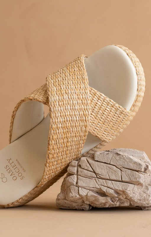 Crossed Platform Sandals