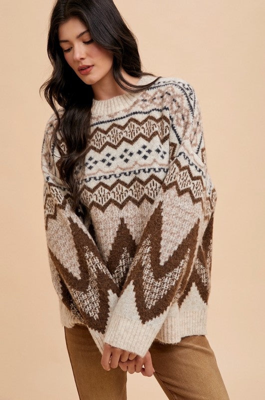 Fairisle Loose Fit Sweater