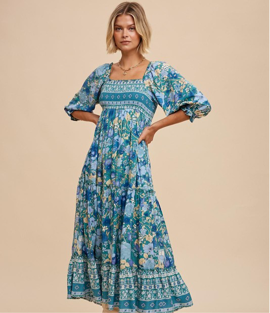 Border Print Dress
