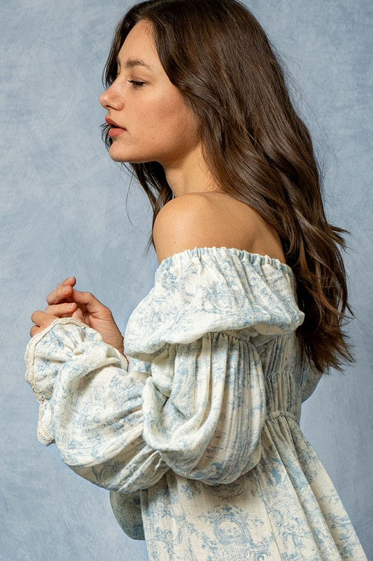 Boho Off-Shoulder Maxi Dress