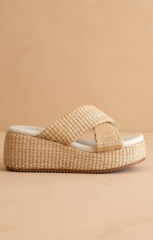 Crossed Platform Sandals