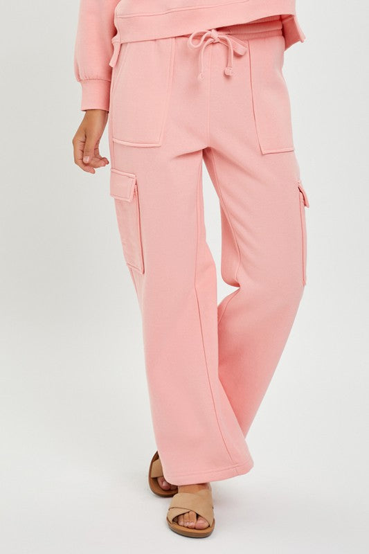 RISEN High Rise Cargo Sweatpants