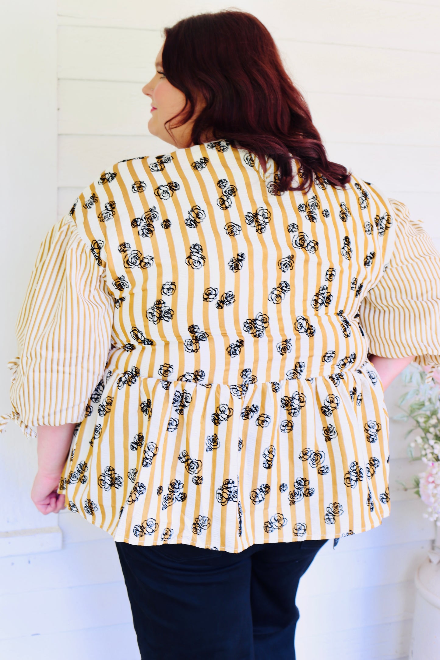 Striped Peplum Top