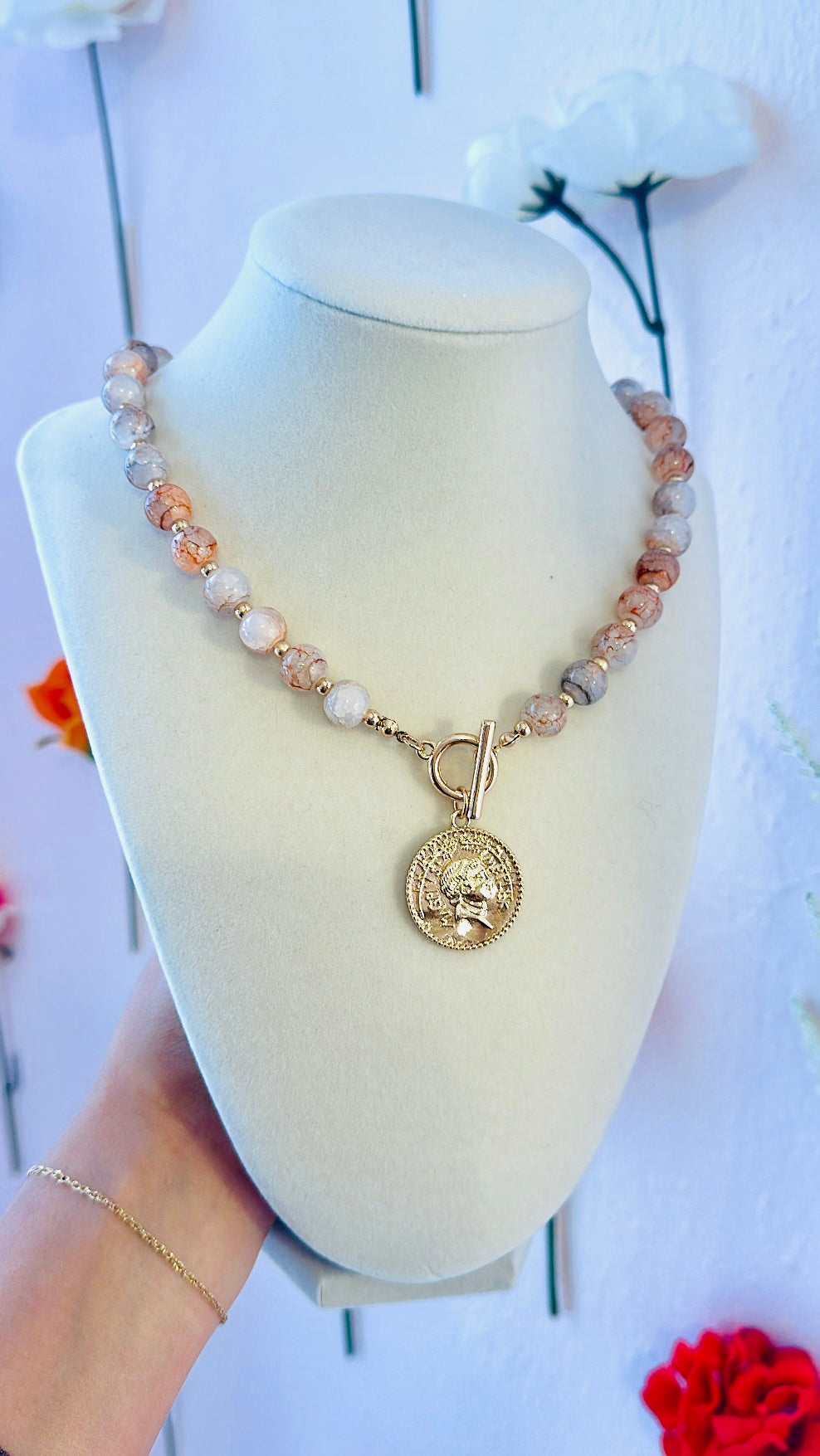 Marble Coin Necklace