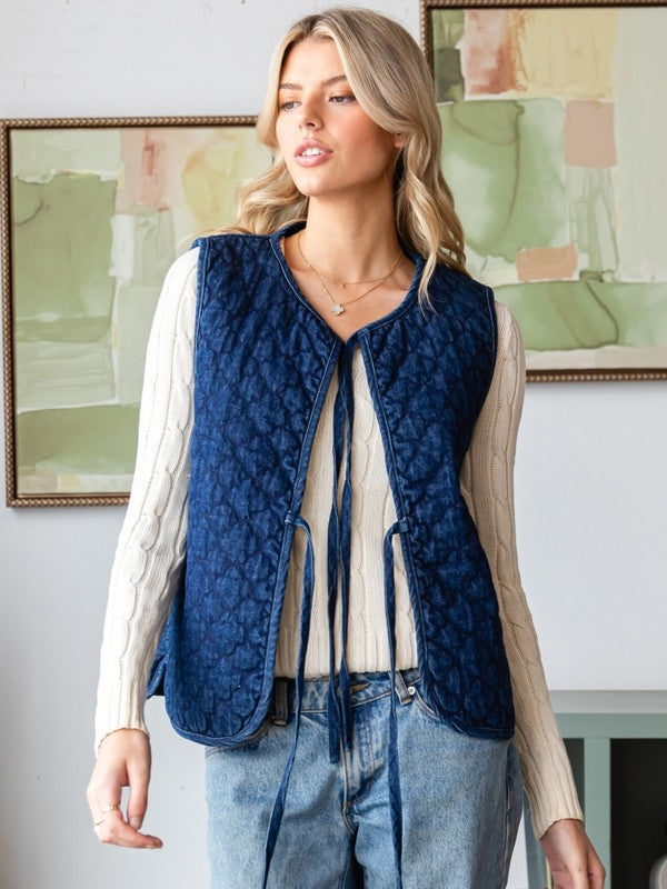 Denim Bow Vest