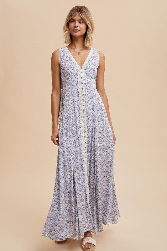 Indigo Floral Maxi Dress