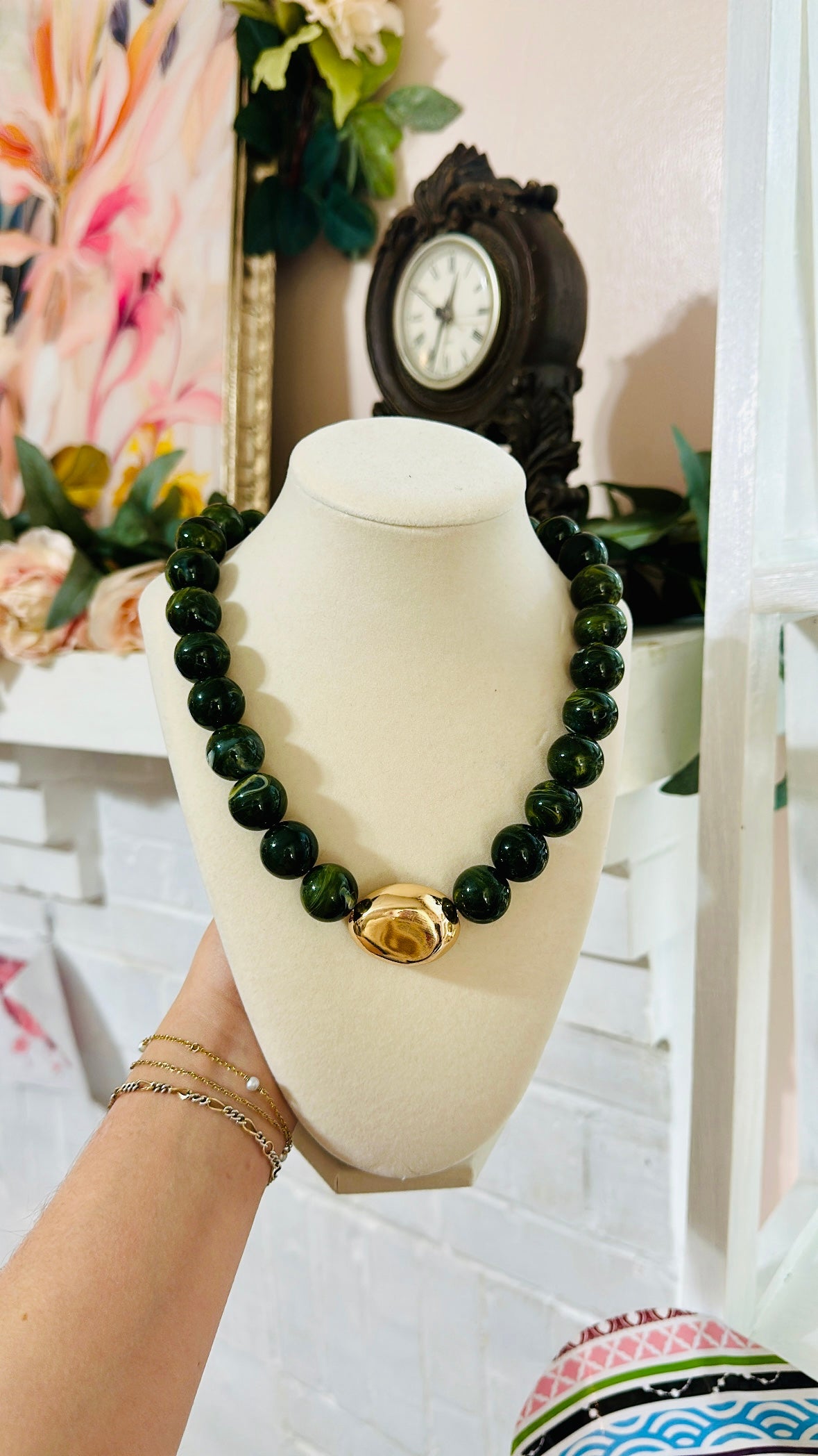Fall Green Chunky Necklace