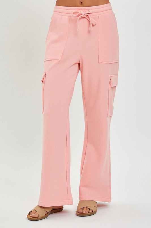 RISEN High Rise Cargo Sweatpants