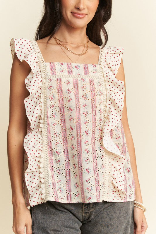 Ladylike Ruffle Sleeve Top