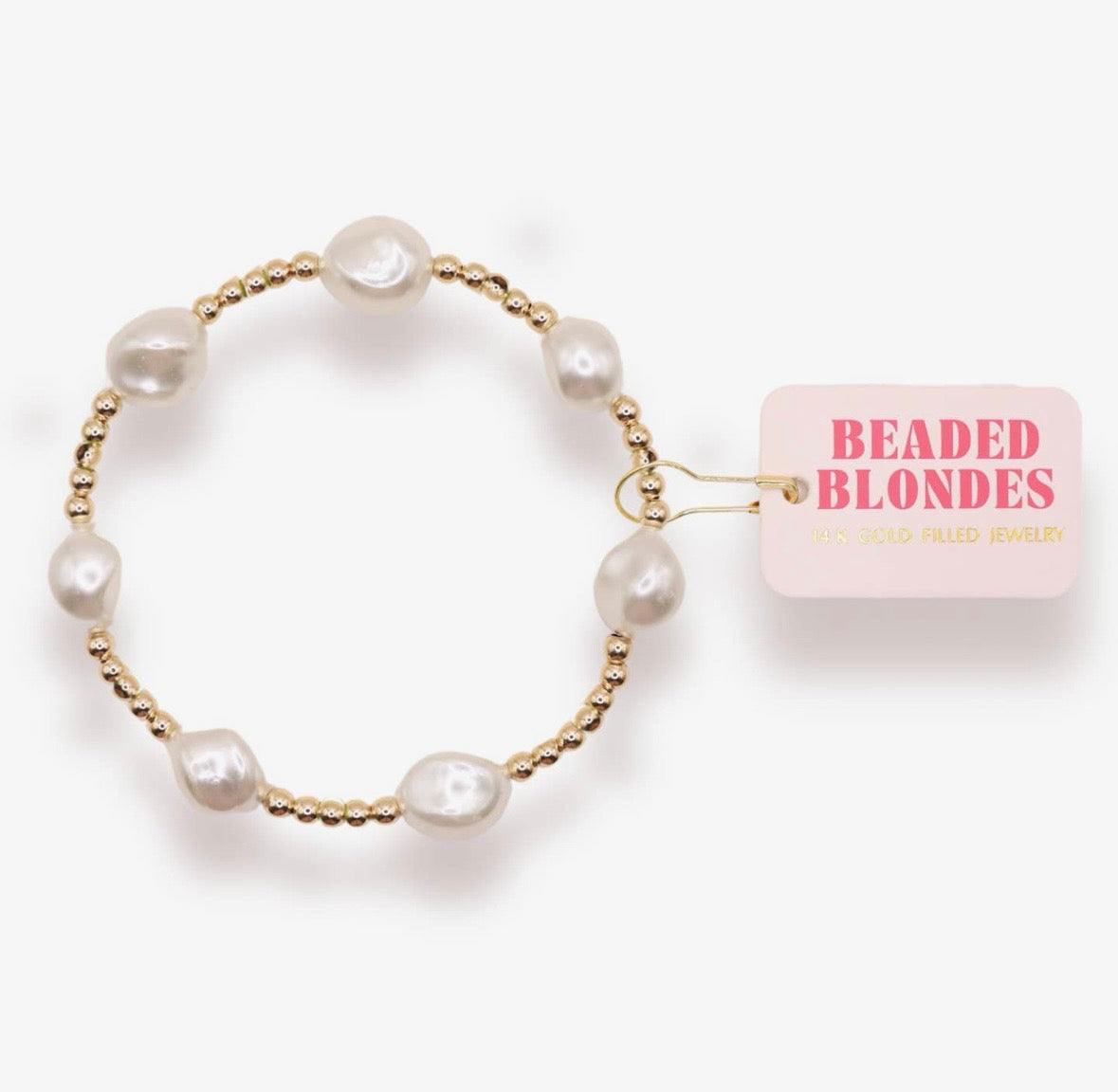 Beaded Blondes- Gold Sadie Pearl Bracelet