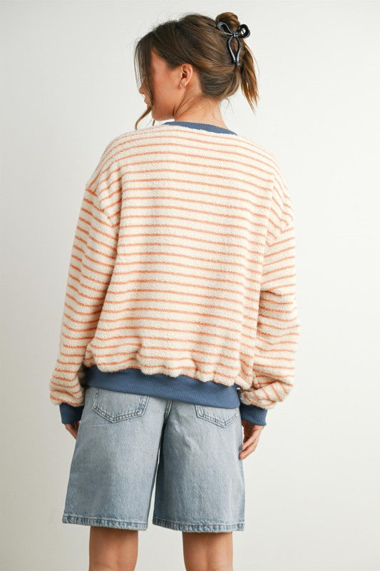 Thin Stripe Oversized Sweater