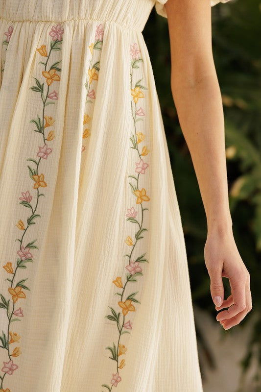 Floral Vine Midi Dress