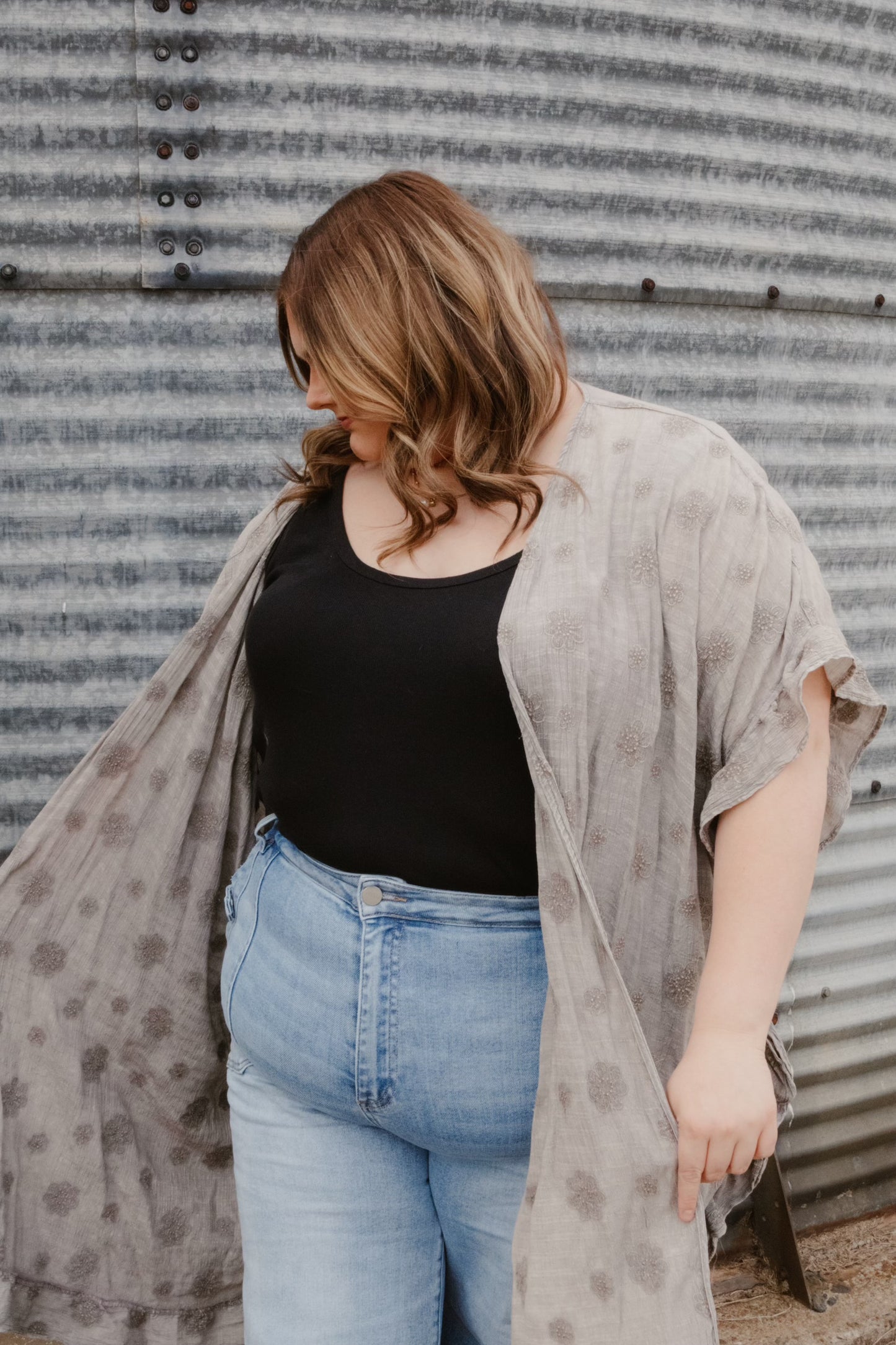 Plus Size-Mineral Wash Duster