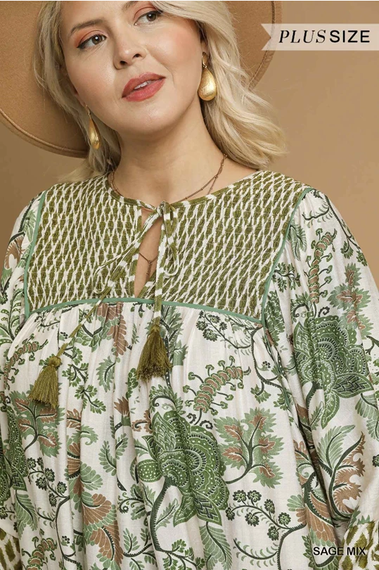 PLUS-Sage Mix Dress