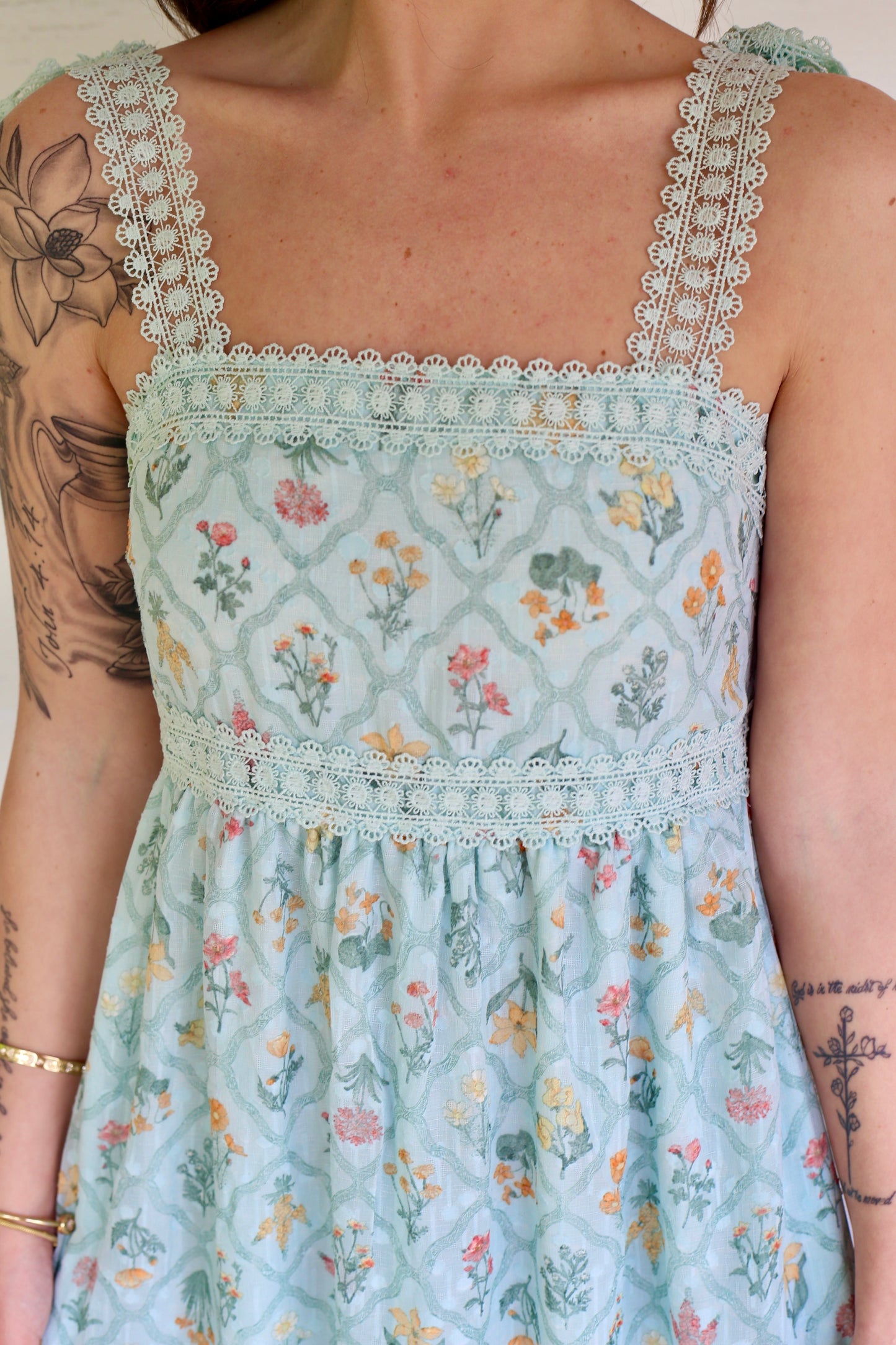 Mint Bouquet Midi Dress
