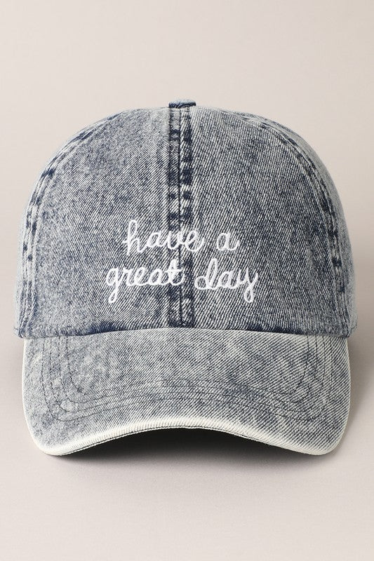 Have A Great Day Denim Cap