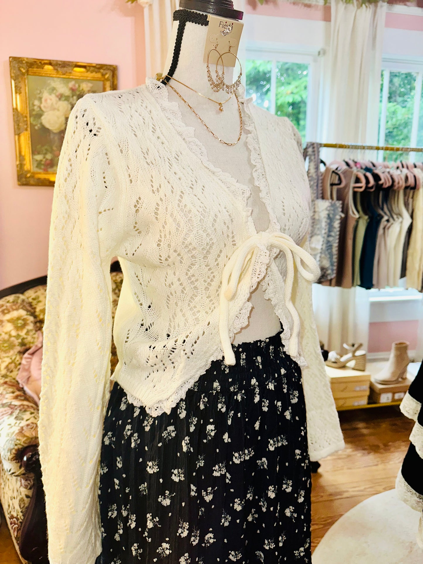 Ivory Cropped Cardigan