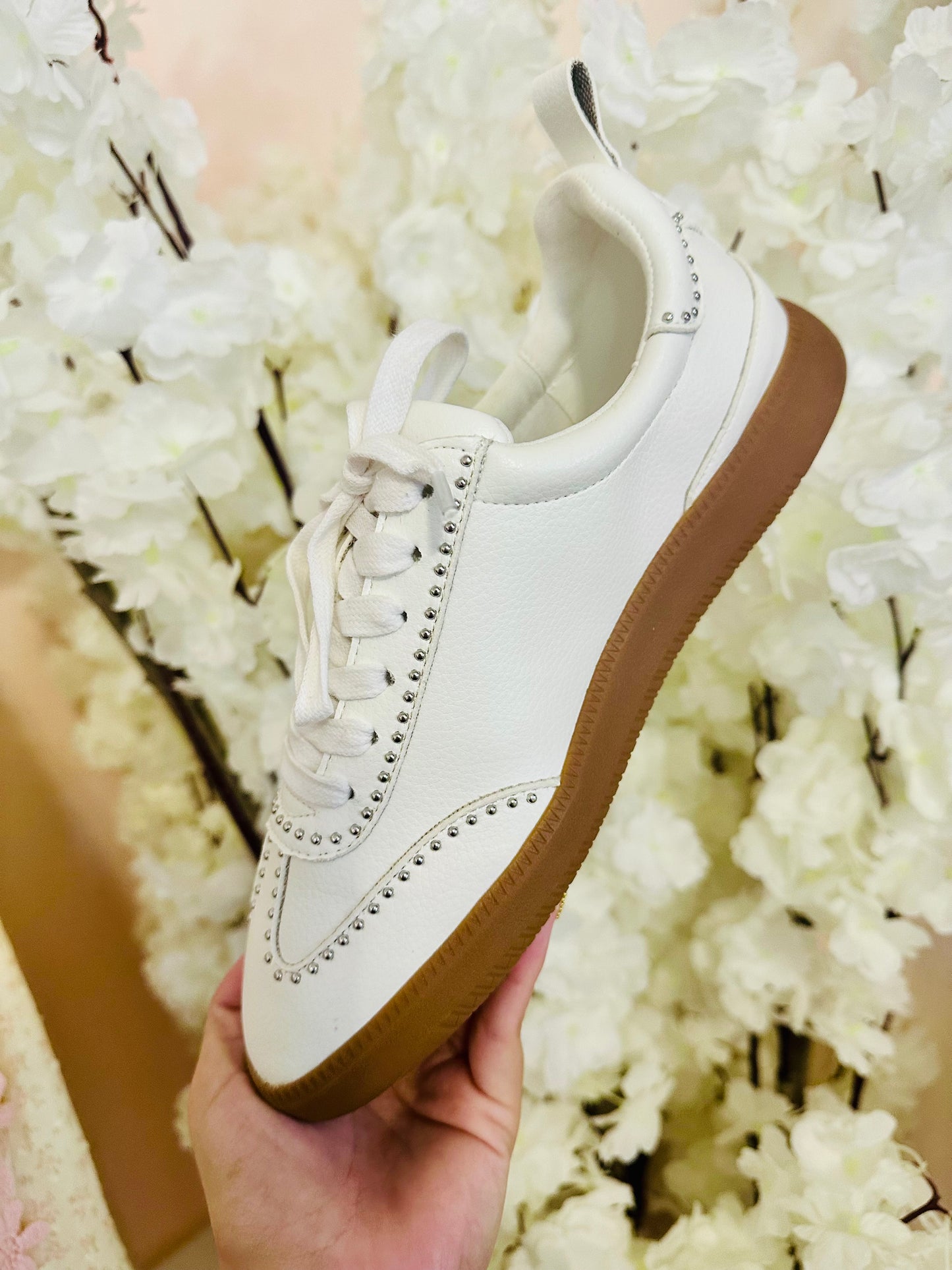 Wylder White Stud Sneaker