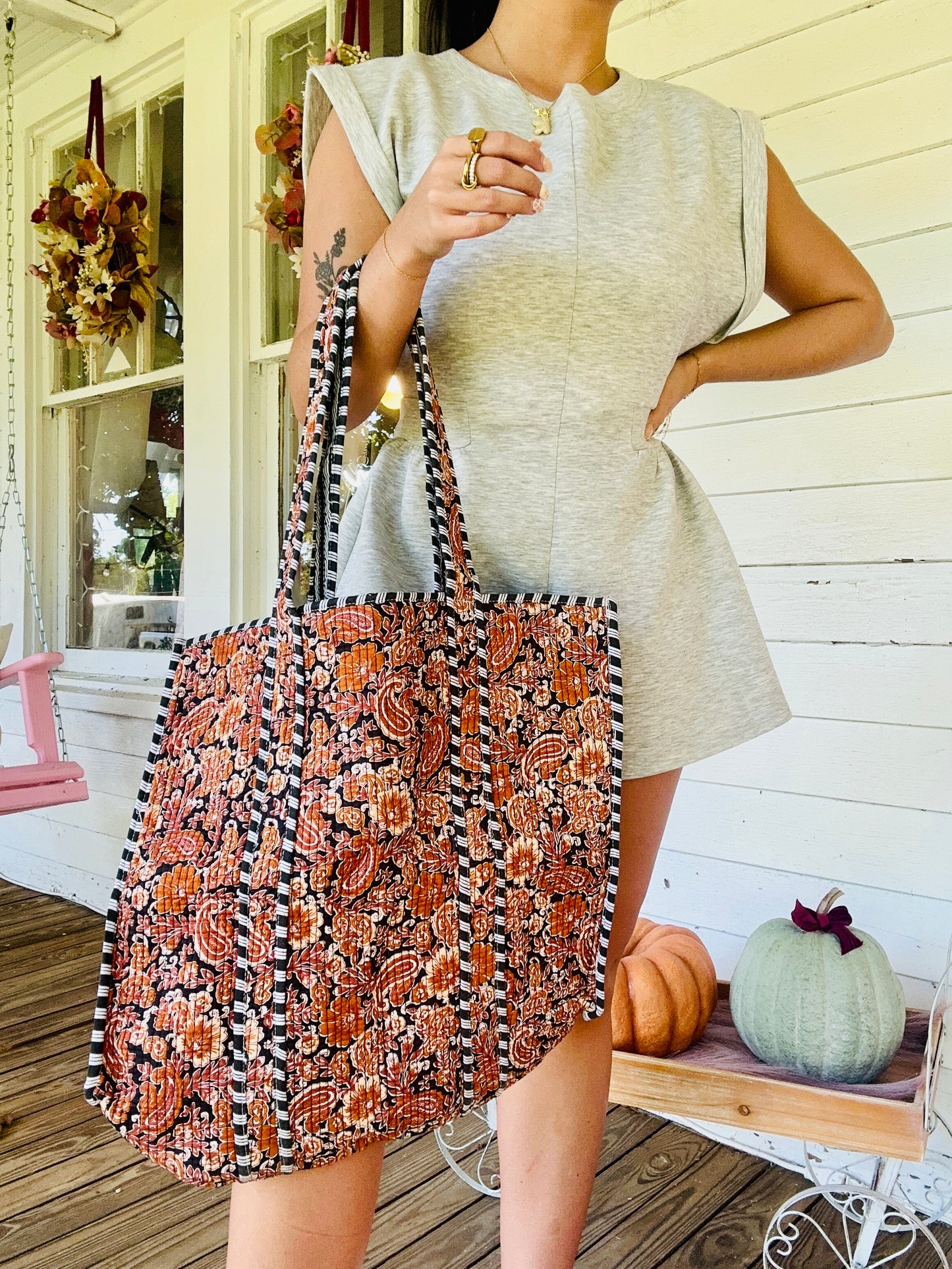 Cotton Quilted Bag Tote